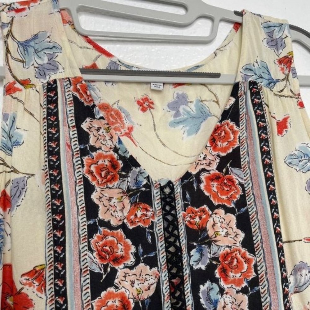 Patrons of Peace Women's Size M Floral Casual Pullover Sleeveless V-Neck Blouse - Picture 10 of 15